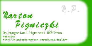 marton pigniczki business card